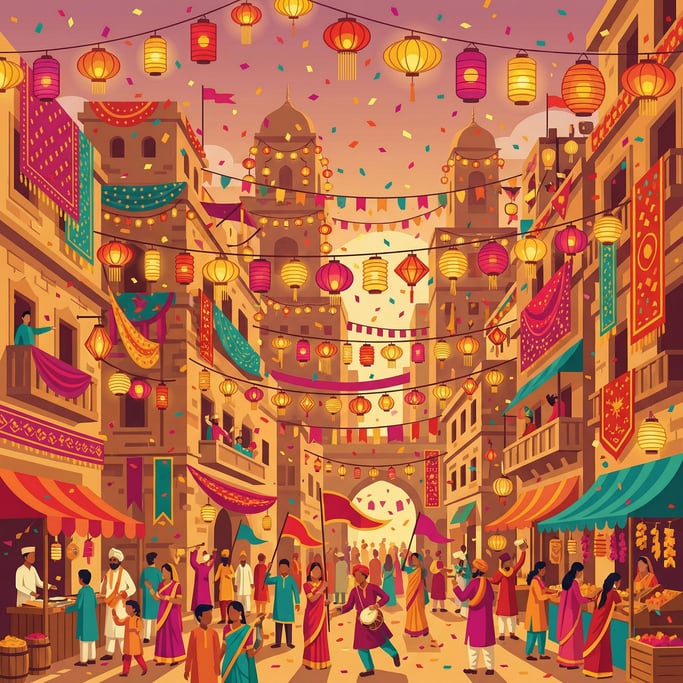 Every building draped in colorful fabric and paper lanterns transforms a city during festival time
