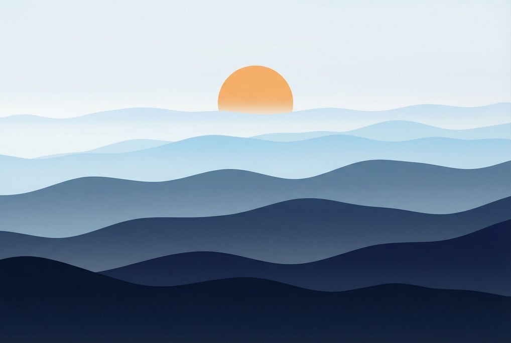 Layer after layer of mountain ranges recede into atmospheric perspective