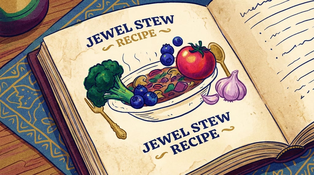 An open cookbook where the illustrated recipe on the page has come to life (capribh)