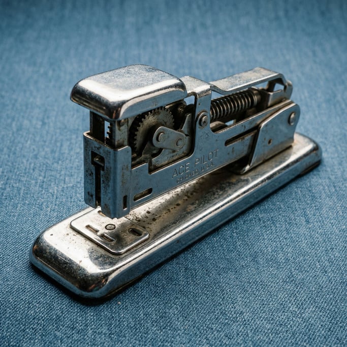 Retro chrome stapler with a satisfying mechanical aesthetic