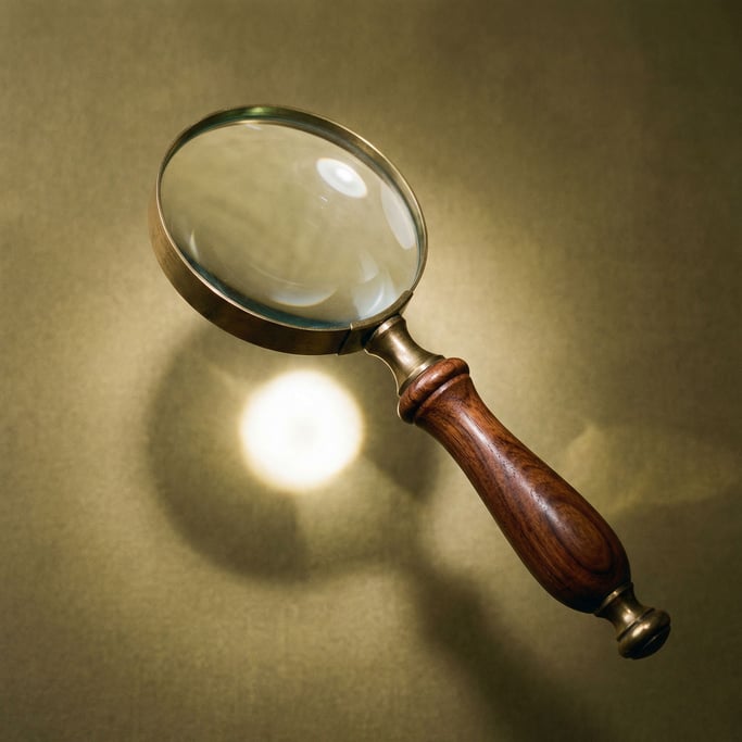 Vintage brass magnifying glass with a rosewood handle