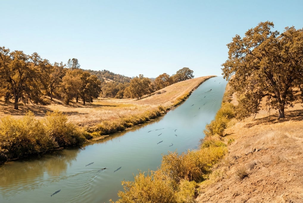 A river that flows uphill through a valley