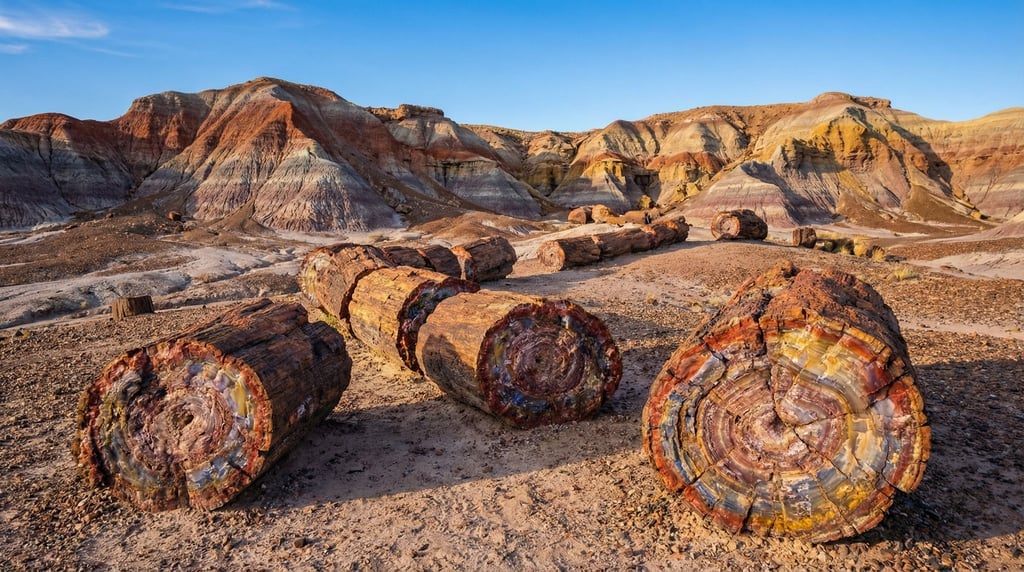 A petrified forest in Arizona
