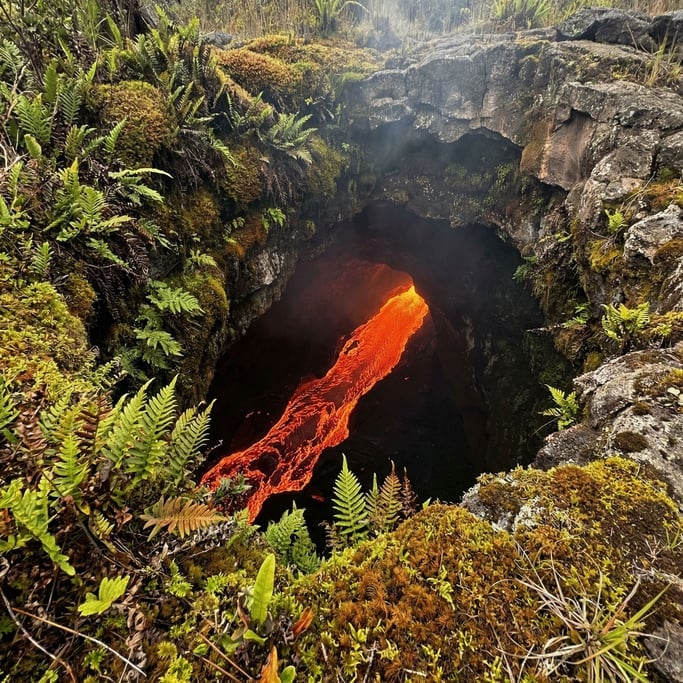 A lava tube skylight in Hawaii