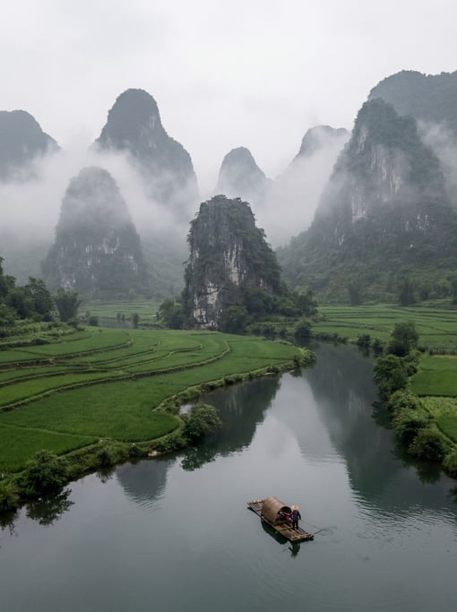 A karst landscape in southern China