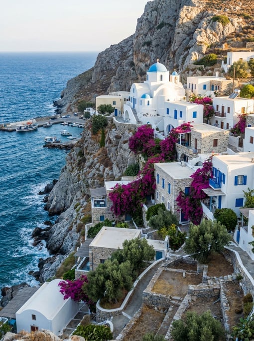 A Mediterranean cliff coast in morning light