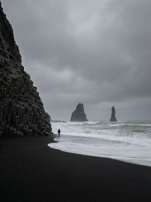 Reynisfjara black sand beach in Iceland