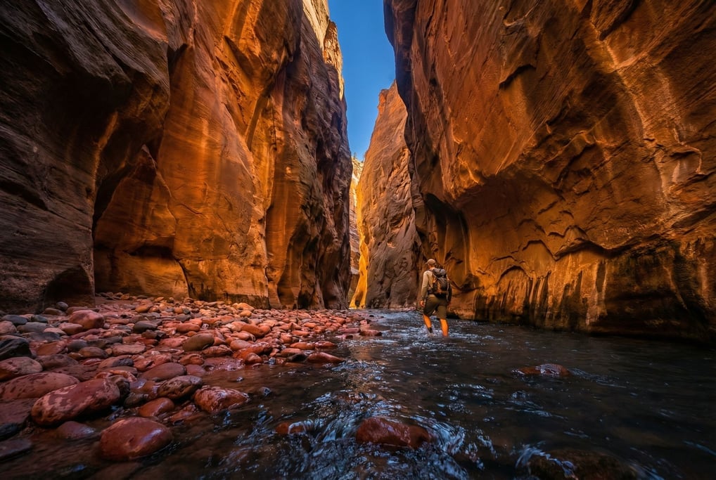 The Zion Narrows from river level