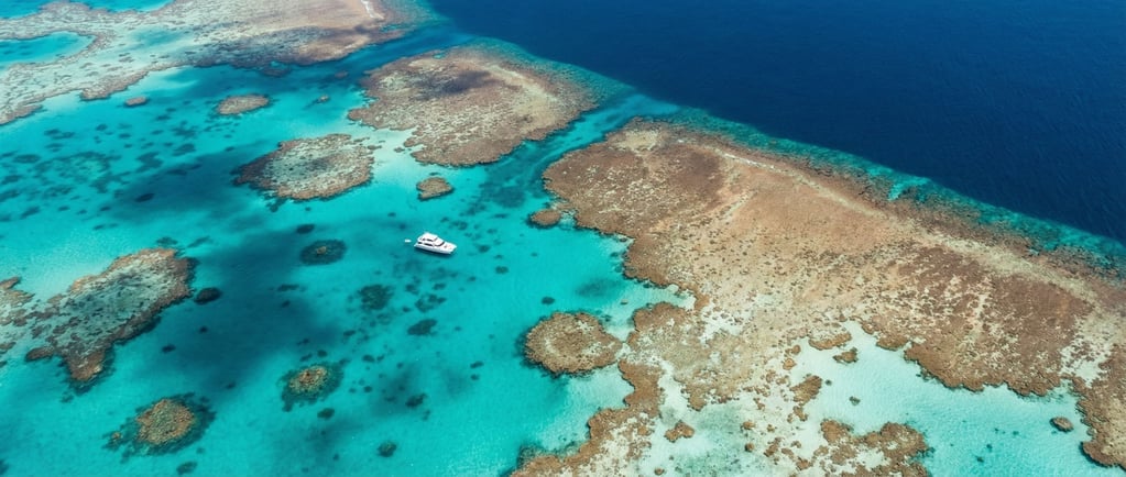 Aerial view of the Great Barrier Reef