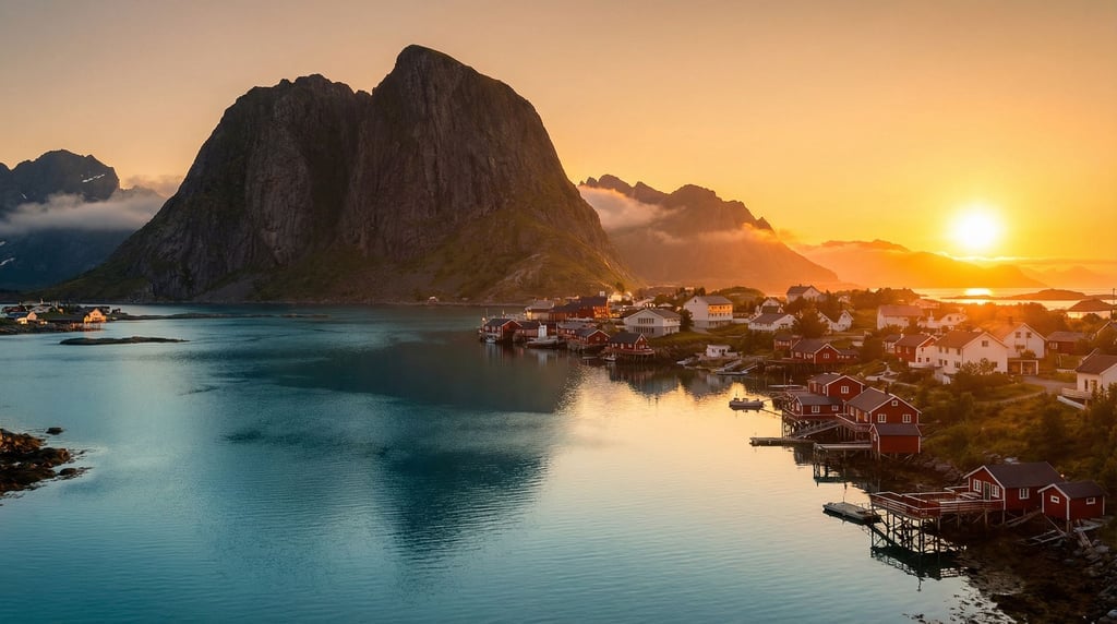 The Lofoten Islands at midnight sun