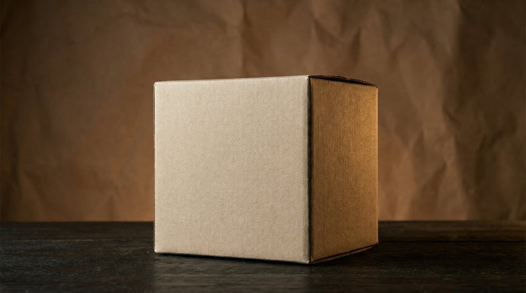 Premium product box, single box centered on a clean surface, matte oatmeal finish