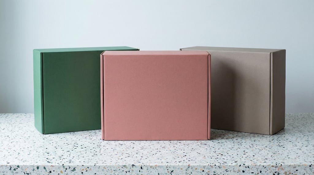 Large shipping box, single box centered on a clean surface