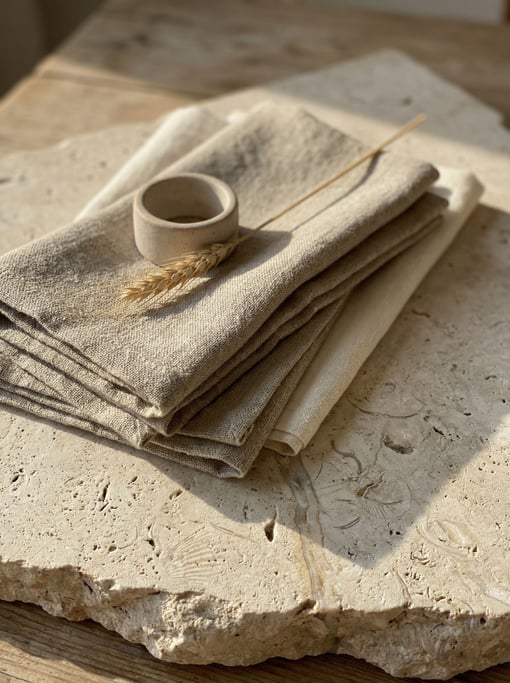 Natural flax linen napkins