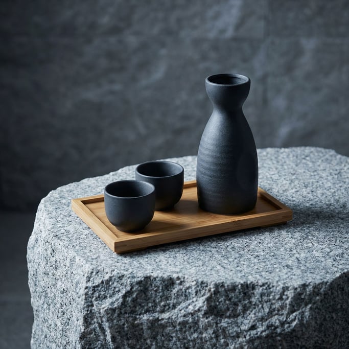 Grey granite, matte charcoal ceramic