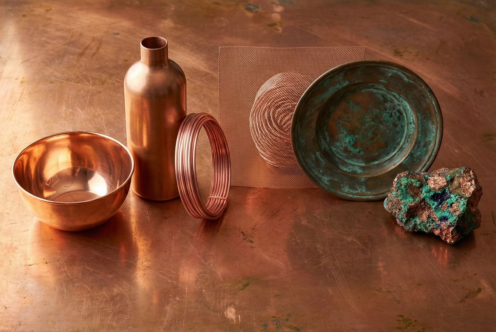 Copper tells its own life story in six objects: a freshly polished bowl blazes penny-bright