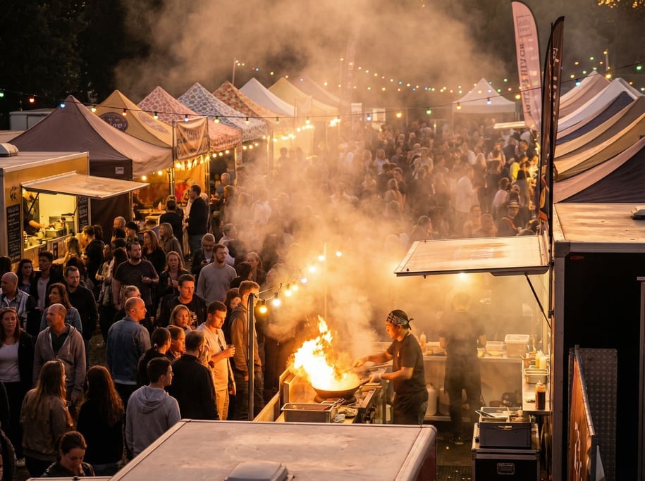 A huge outdoor food festival crowd