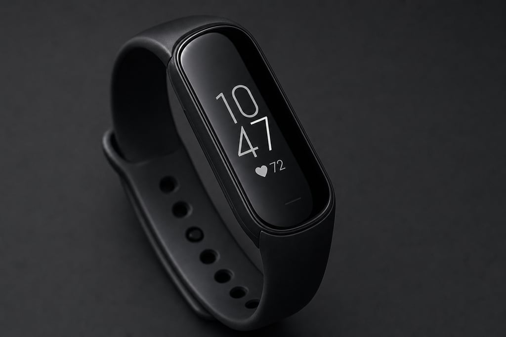 Macro perspective of a fitness tracker with digital display