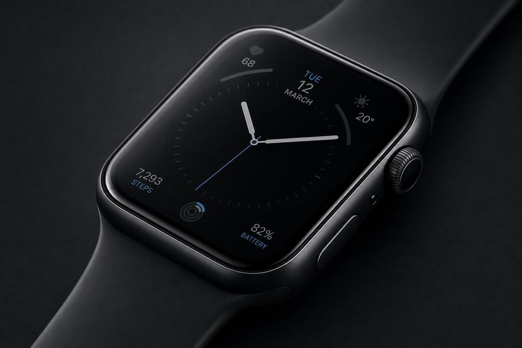 Artistic macro shot of a modern smartwatch interface