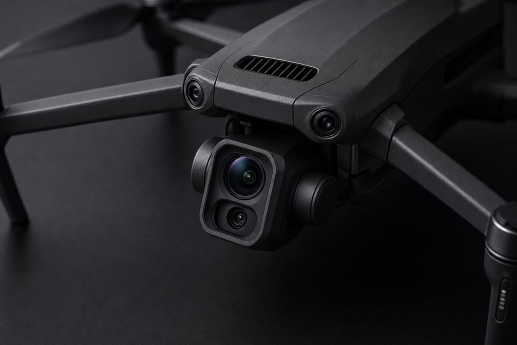 Artistic macro shot of a state-of-the-art drone camera