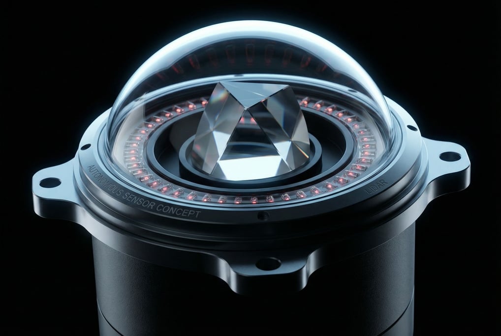 A concept LIDAR scanner module shown in extreme close-up