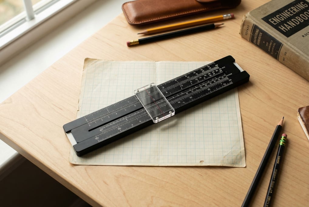 A concept slide rule calculator reimagined in modern materials