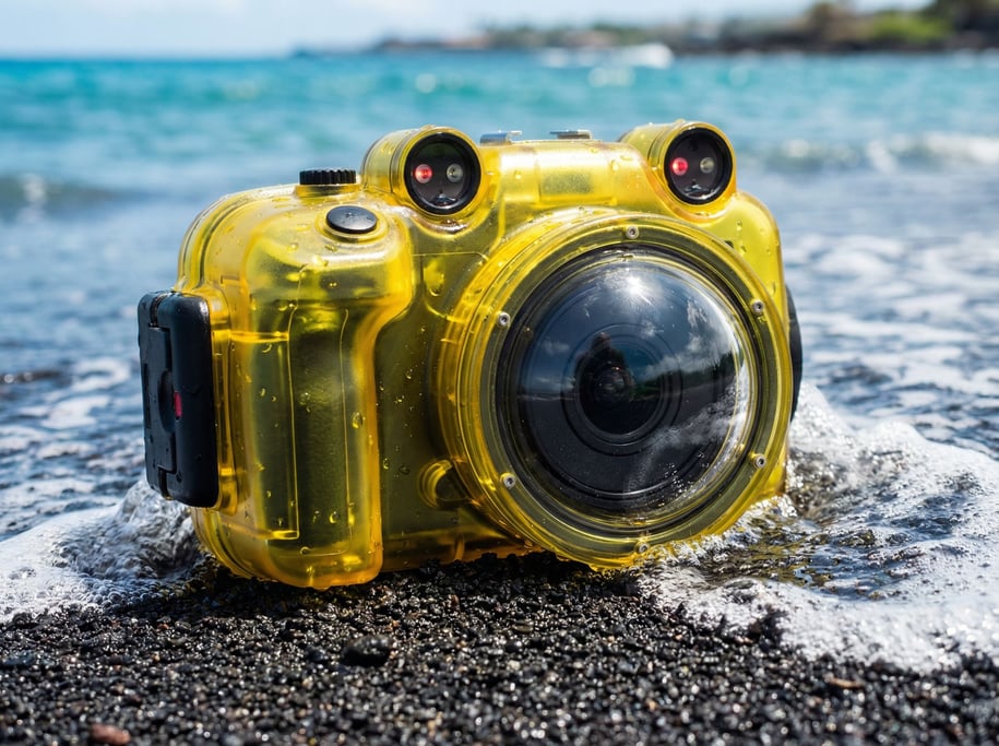 A concept underwater camera in a seamless polycarbonate housing