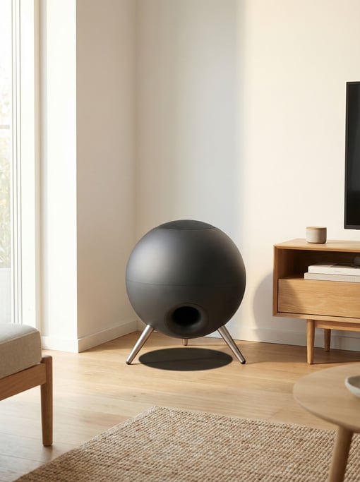 Matte charcoal grey sphere