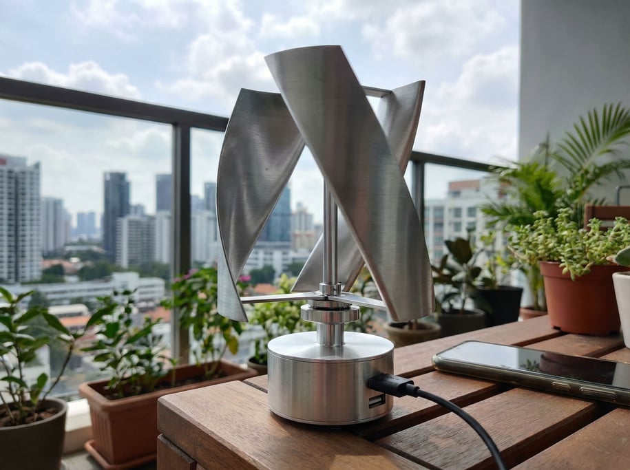 A concept wind-powered kinetic charger for phones