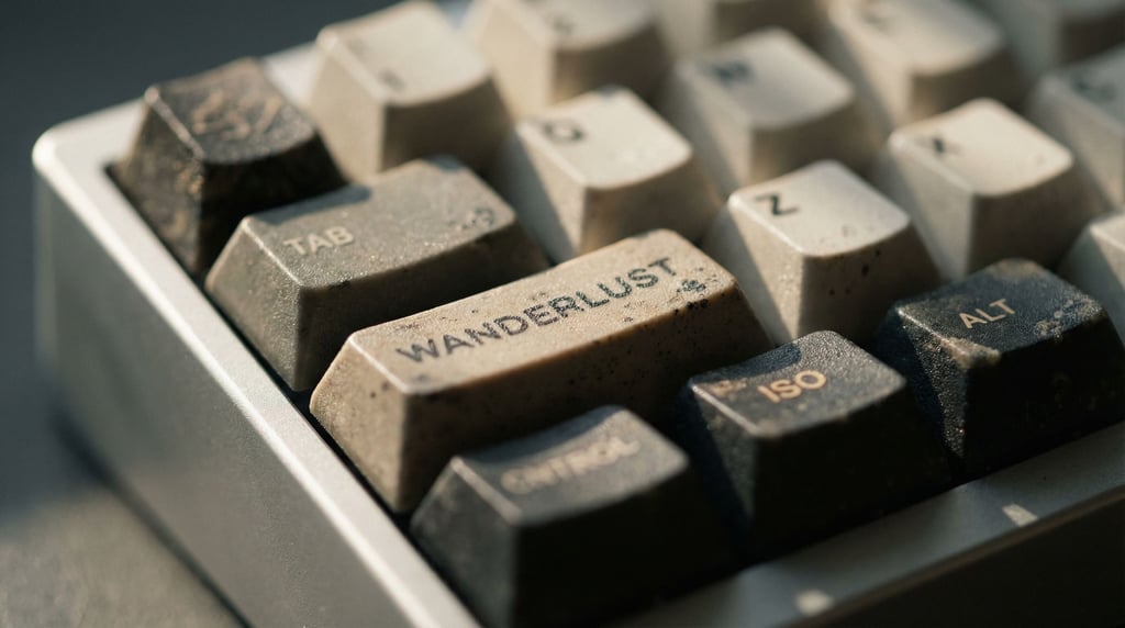 A mechanical keyboard with custom keycaps, macro view showing surface texture and legends (03wbh9da)