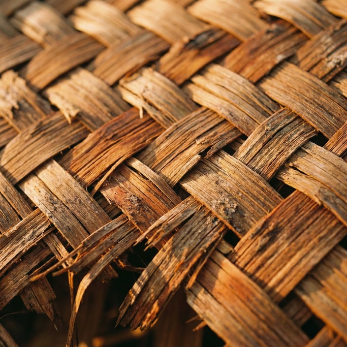 Detail photograph of Woven bamboo mat macro (r)