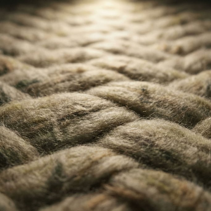 Felted wool surface, fibers interlocked and matted, soft undulating hills in macro (ijnsuknr)