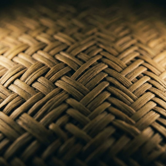 Detail photograph of Woven rattan in extreme close-up (atzo958z)