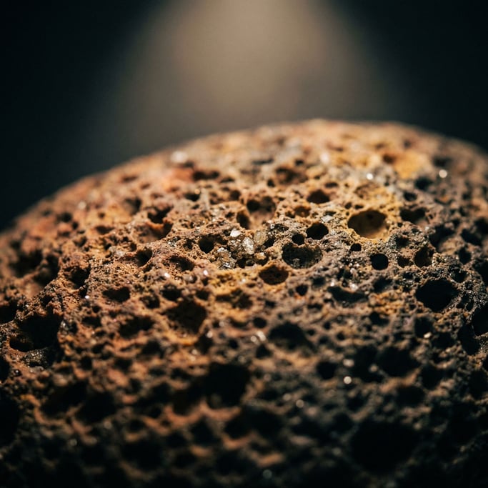 Detail photograph of Volcanic pumice stone in macro
