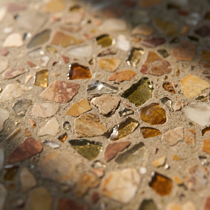 Detail photograph of Terrazzo floor in macro