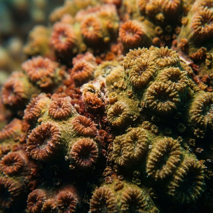 Detail photograph of Coral reef surface in macro (lxyklmj)
