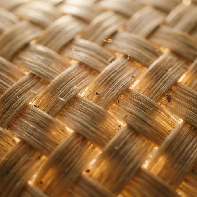 Extreme close-up of Woven rattan in extreme close-up
