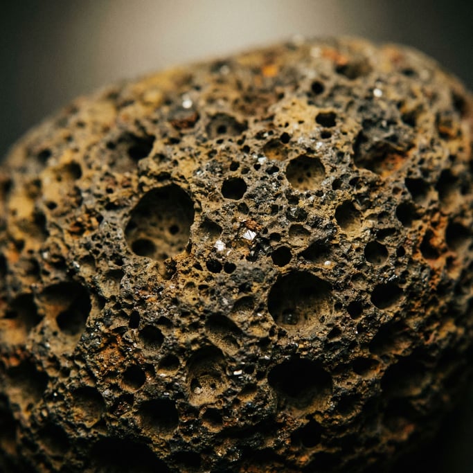 Detail photograph of Volcanic pumice stone in macro (hjfgcz54)