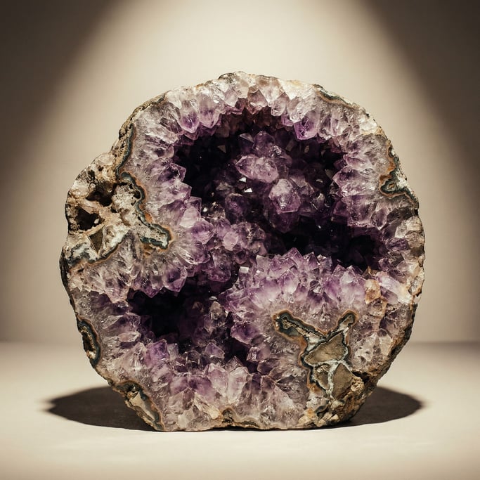 Detail photograph of Cross-section of a geode