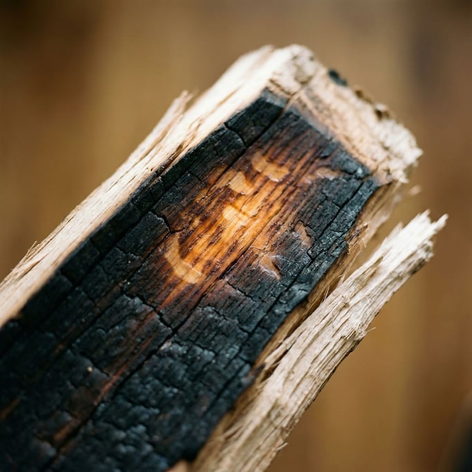 Extreme close-up of Aged oak wine barrel stave