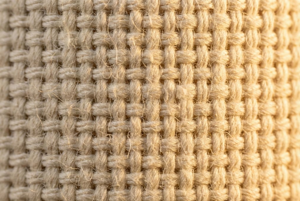 Unbleached cotton canvas at extreme magnification filling the frame