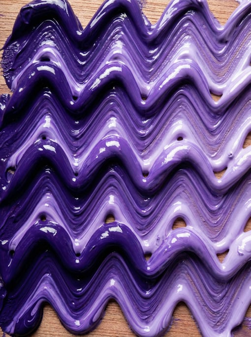 Cobalt violet oil paint straight from the tube squeezed in parallel zigzag lines seen in extreme clo