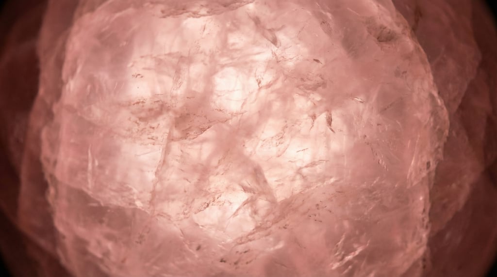 Rose quartz in translucent polished form filling the frame