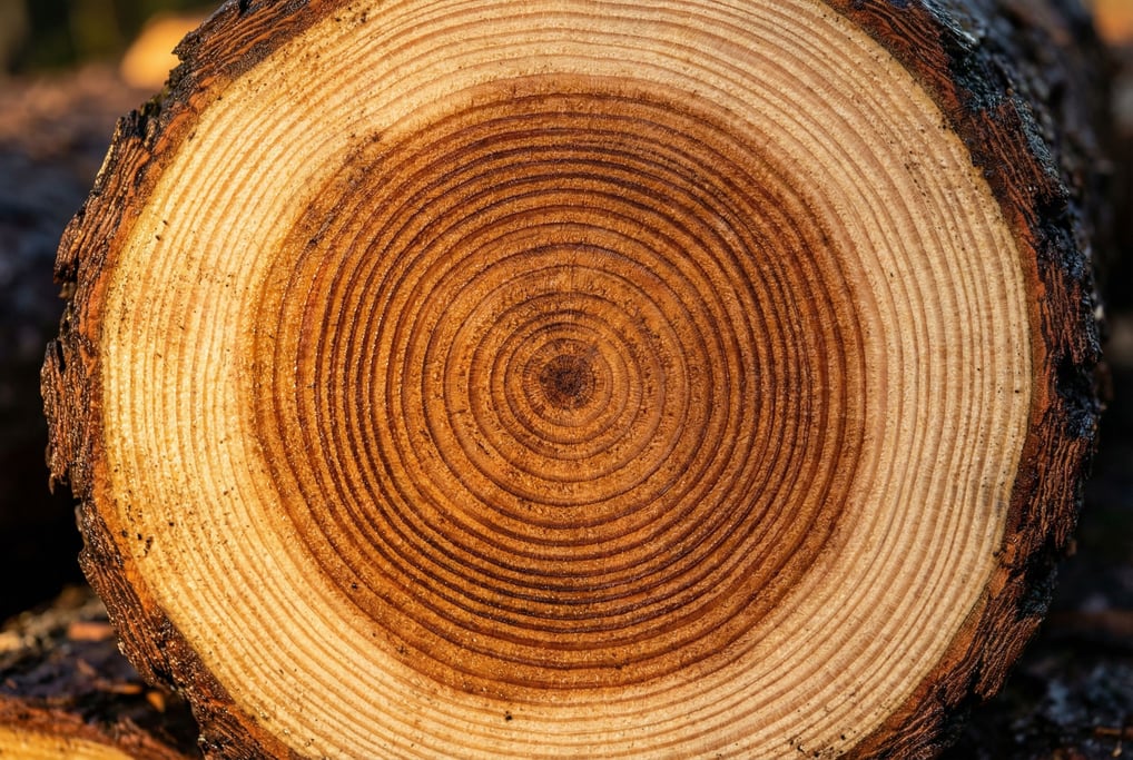 Douglas fir in fresh cross-cut filling the frame