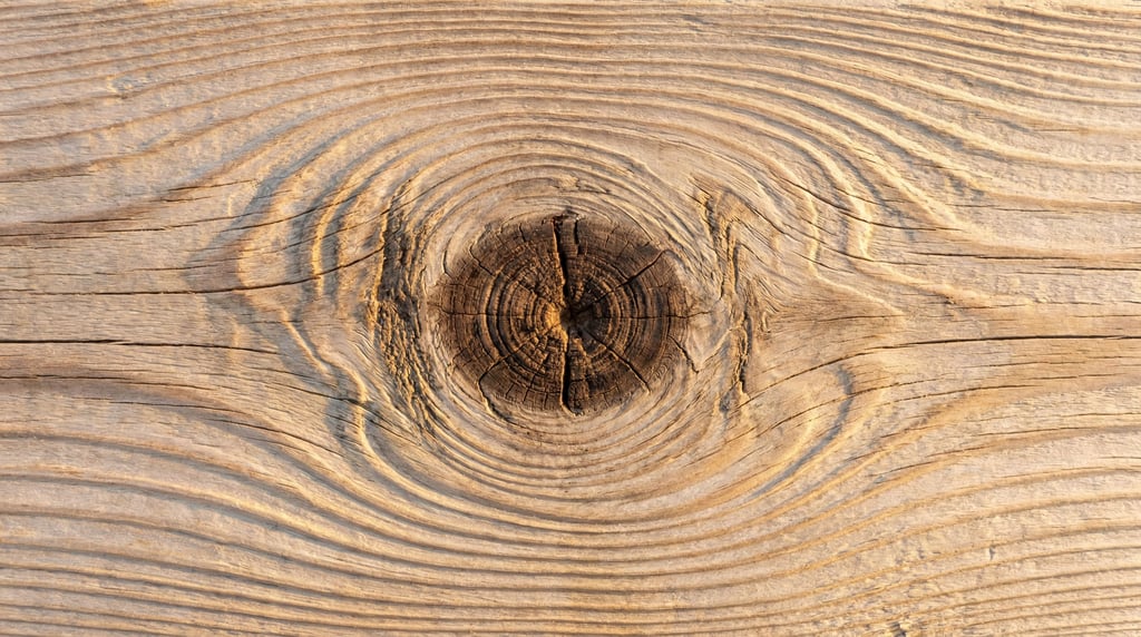 Knotty pine with a large dark knot filling the frame center