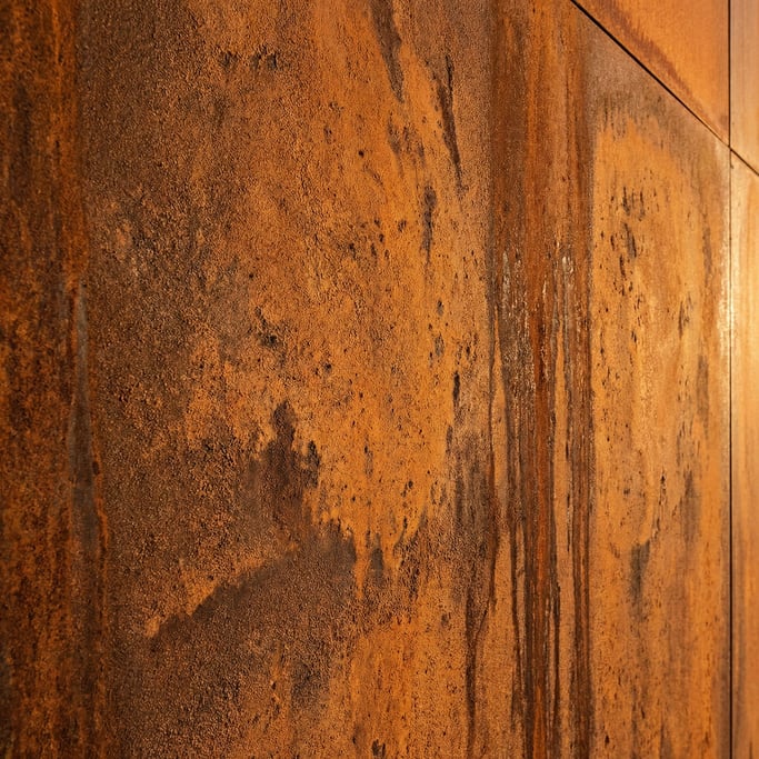 Corten weathering steel in its stable rust phase