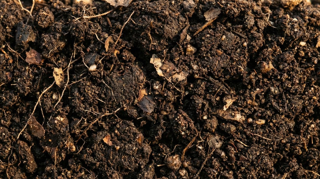 Rich humus topsoil in cross-section filling the frame