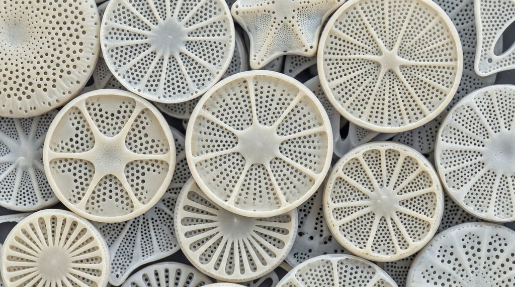 Diatomaceous earth at extreme magnification filling the frame