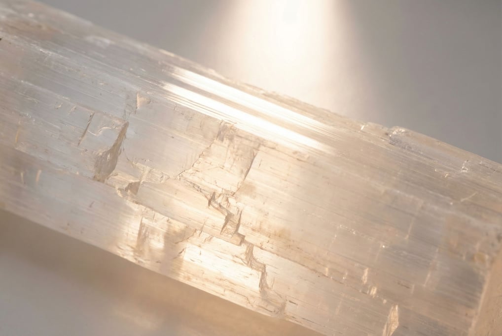 Selenite crystal in long blade form filling the frame