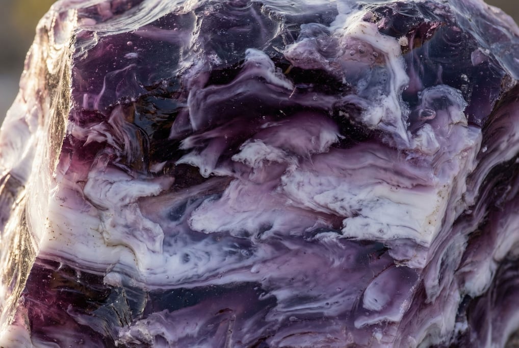 Slag glass in cross-section filling the frame