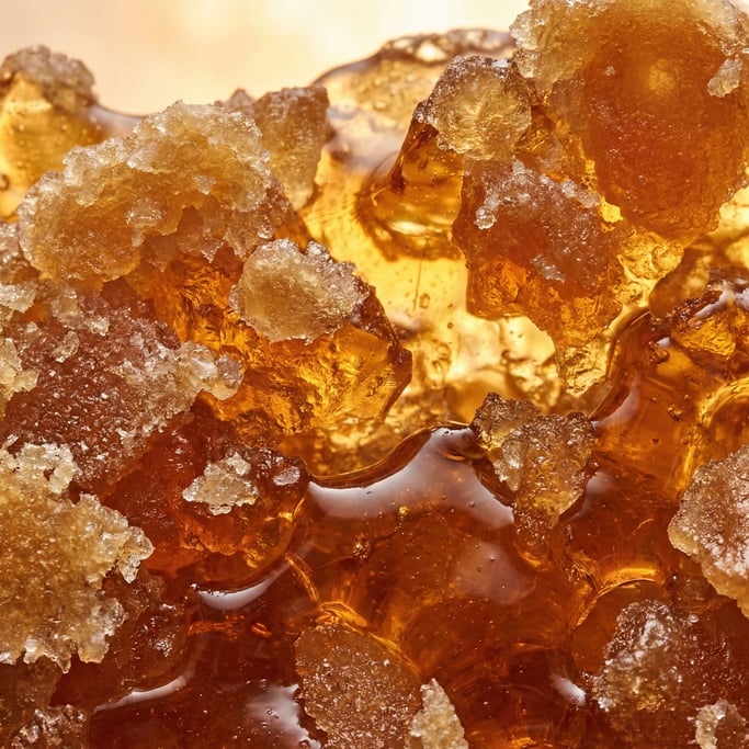 Caramelized sugar surface consuming the entire view